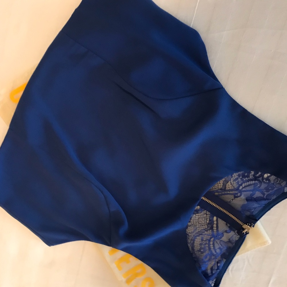 Lulus Waltz Me Royal Crop Top - Picture 4 of 5